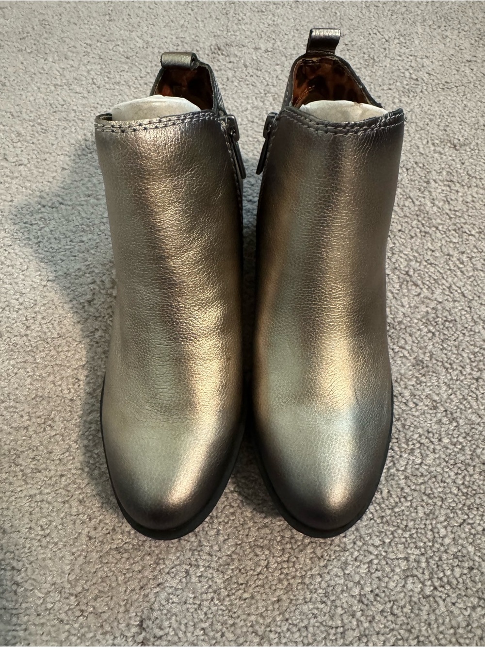 Lucky Brand Metallic Pewter Ankle Booties